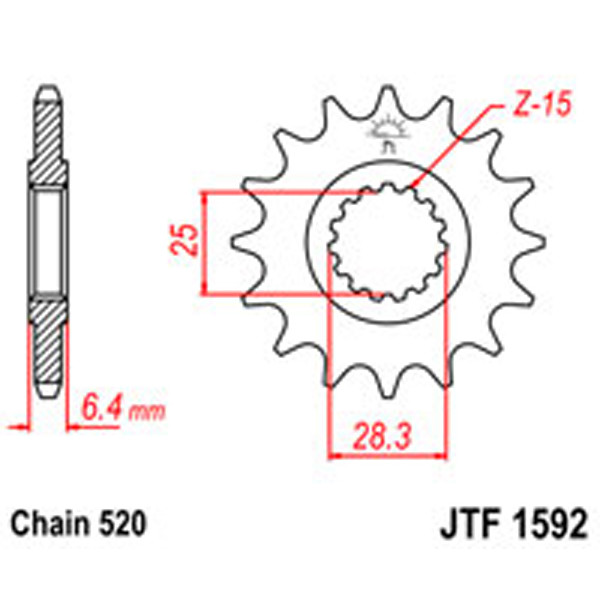 JT JT Gear Box Sprockets G/B 1592-14